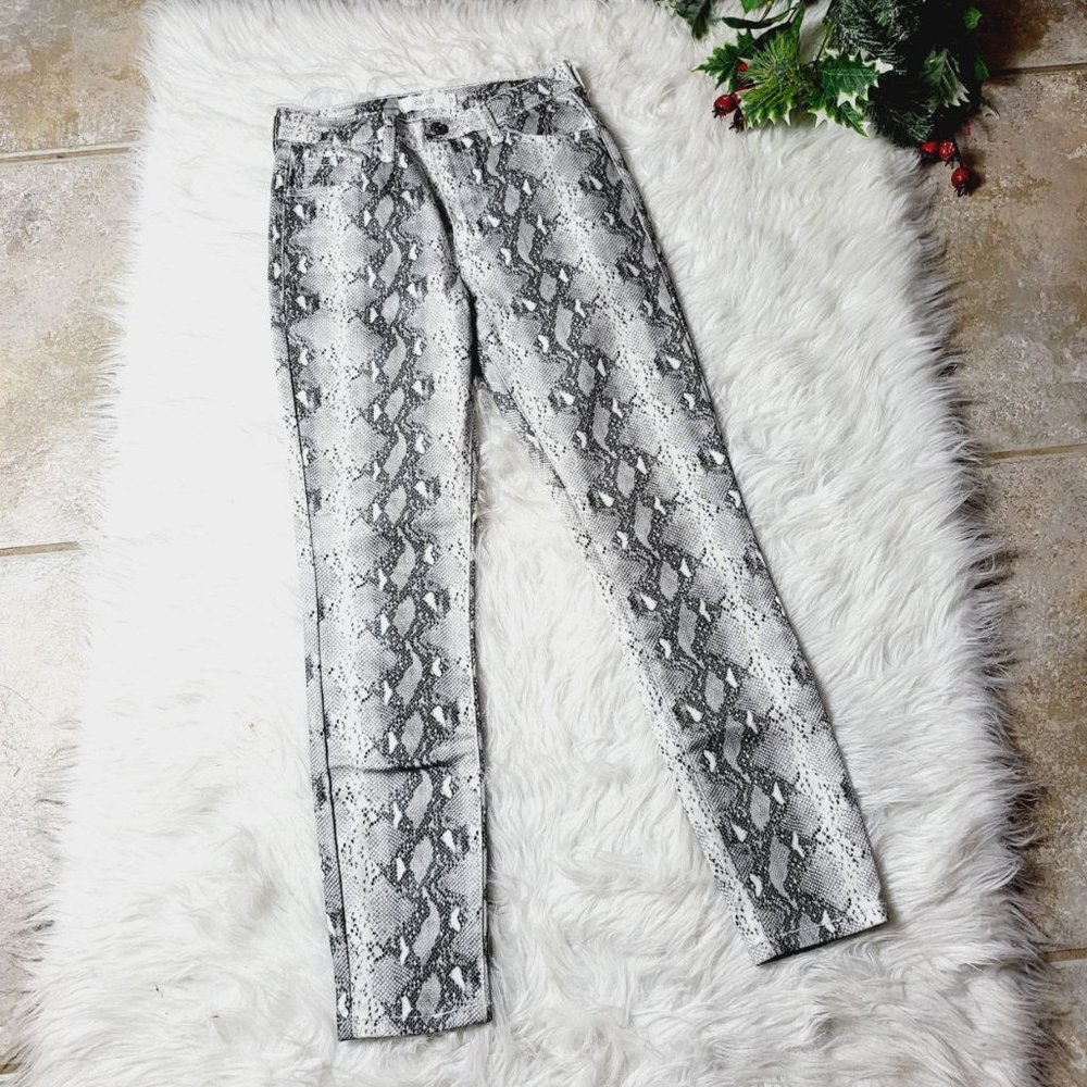 Cello Womens Black and White Phyton Print Skinny Jeans